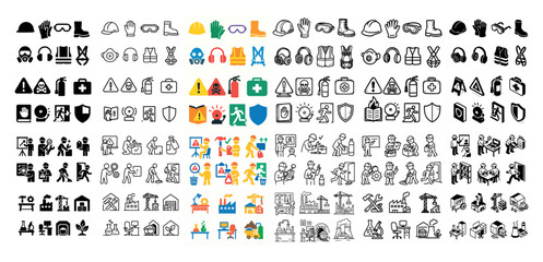 Safety and construction icon set