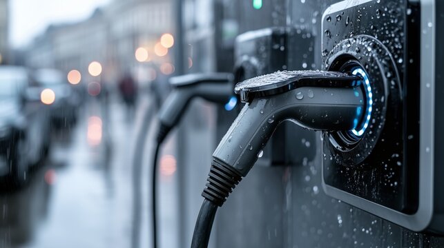 A car charges at a sleek, modern station, symbolizing sustainability, technology, and eco-friendly urban life. The image conveys progress, innovation, and green energy. - Powered by Adobe