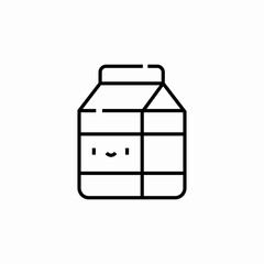 milk pack happy face icon sign vector