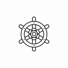 ship wheel icon sign vector