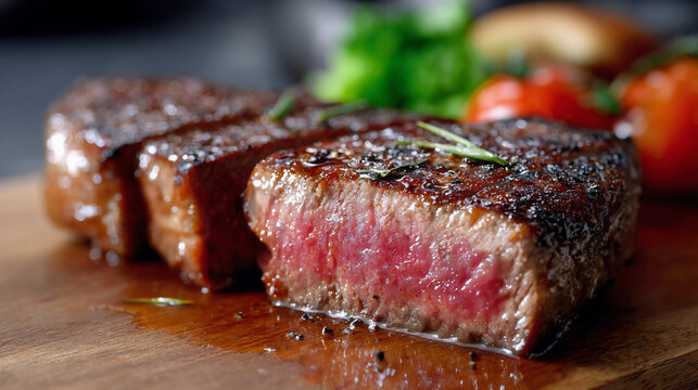 Grilled or cooked steak 
