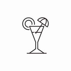 summer cocktail icon sign vector