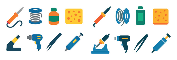 Colorful Soldering Tools Icons