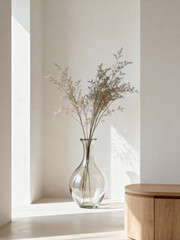 Elegant Minimalist Glass Vase create with ai