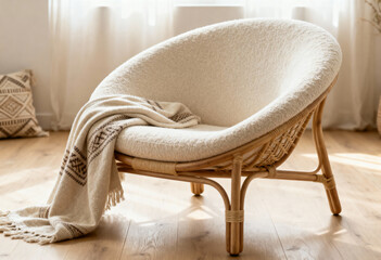 Minimalist Boho Cozy Armchair create with ai