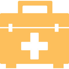 Amber First Aid Kit Symbol Orange And White Medical Cross And Box Shape Icon Transparent Background Vector Illustration