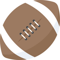 American Football Ball Brown With White Stripes And Laces Detailed Isolated On Transparent Background And Soft Lighting