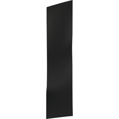 Abstract Tall Black Rectangular Shape With Sharp Edges Isolated On A White Background In A Studio Setting
