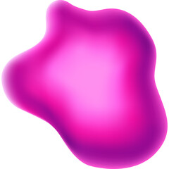 Abstract Vibrant Gradient Blob Shape With Smooth Organic Form In Neon Pink And Purple Hues Displaying A Fluid Artistic Design Element With A White Background