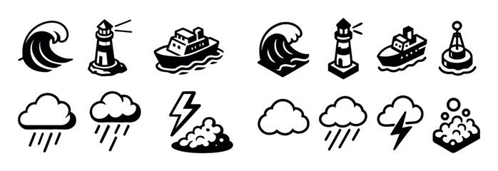 Obraz premium Isometric Sea Icons