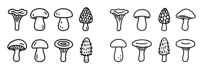 Mushroom Doodle Icons