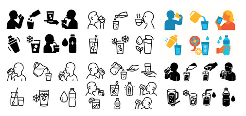 Variety of people drinking beverages