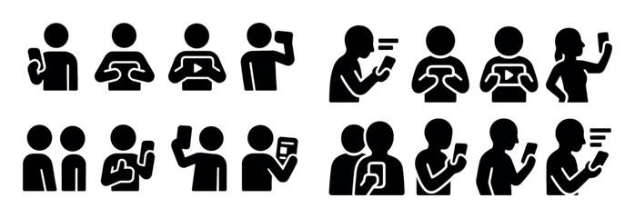Obraz premium Phone Addiction Icons