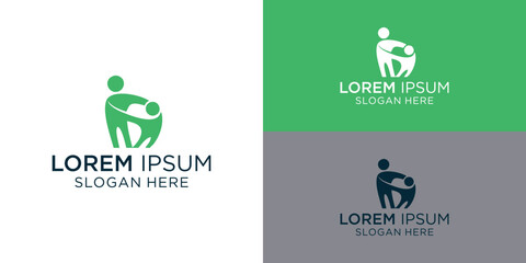 Caring hands logo design for family support services, embodying trust, protection, and community partnership, perfect for childcare, adoption agencies, and social welfare organizations