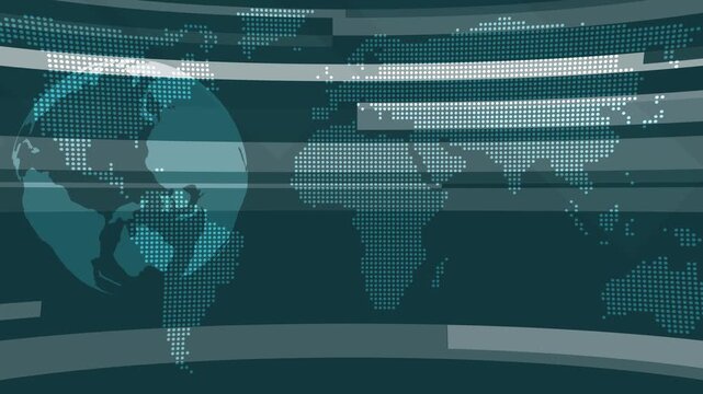 3d virtual news studio green screen background. Breaking News Template intro for TV broadcast news show program. 4k
