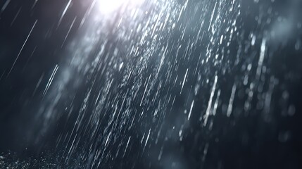 Abstract Digital Rain Effect with Bright Light and Dark Background