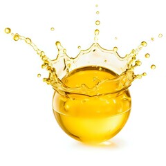 Beautiful splash of sunflower oil isolated