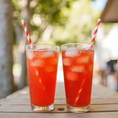 tomato juice in the glass