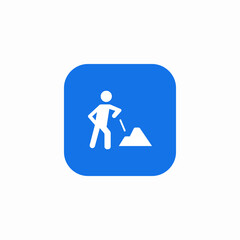 shovel work break icon sign vector