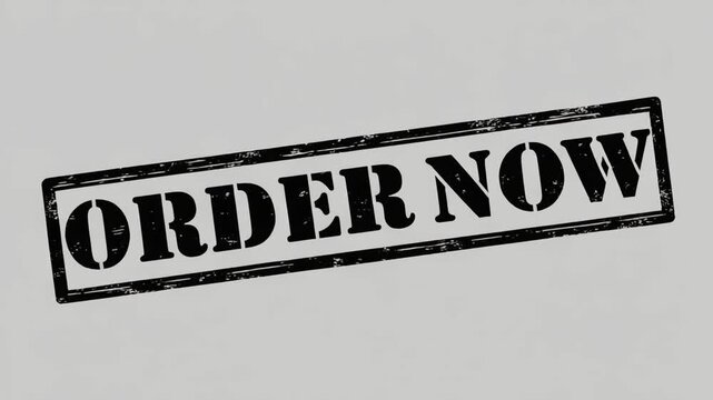 Black rectangular stamp with the words "ORDER NOW" printed on a light gray background.