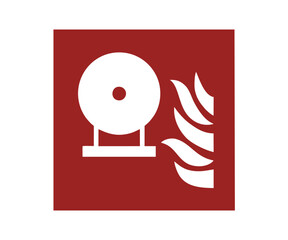 ISO 7010 F013 Fixed fire extinguishing bottle sign. Fire fighting equipment signal pictogram vector design and illustration.