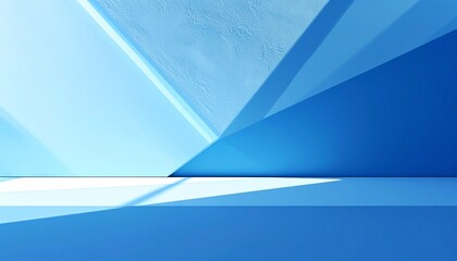 Abstract Blue Geometric Background with Light and Shadow