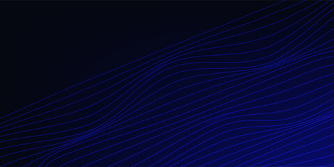 abstract glowing wave lines on dark blue background. dynamic wave pattern. modern flowing wavy lines. futuristic technology concept. suit for banners.