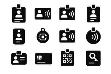 Icon digital qr vector access id pass badge identification smart