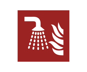 ISO 7010 F011 Water fog applicator sign. Fire fighting equipment signal pictogram vector design and illustration.

