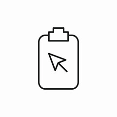 clipboard click icon sign vector