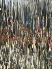 Silver Tinsel Curtain with Reflected Colors