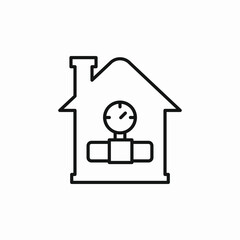 house gas pipe icon sign vector