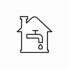 house tap water icon sign vector