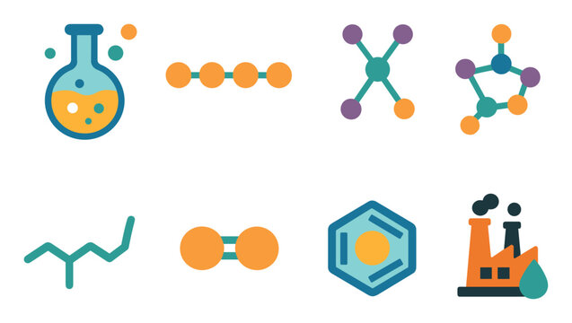 Colorful Hydrocarbons Icons