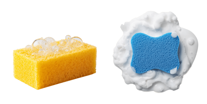 sponge with foam isolated on transparent background
