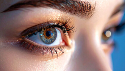 Window to the Soul: A captivating close-up of a human eye, revealing intricate details of the iris, pupil, and surrounding features, inviting introspection and connection.