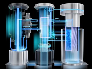 Futuristic rare-earth metal recycling process for clean energy materials.