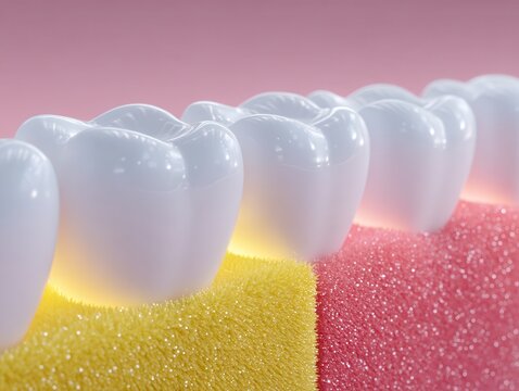 Scientific visualization of tooth development and dental regeneration process.