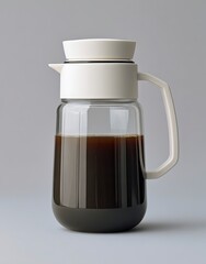 Glass coffee carafe with white plastic lid