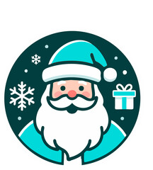 Ilustración detallada de Papá Noel navideño en múltiples colores vibrantes, diseño vectorial festivo con estilo moderno y expresivo, ideal para decoraciones de temporada, proyectos creativos, tarjetas