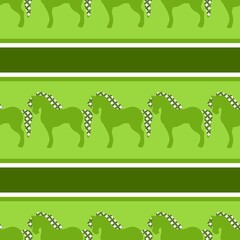 Fototapeta premium Christmas animals seamless horse pattern for wrapping paper and fabrics and party and kids print