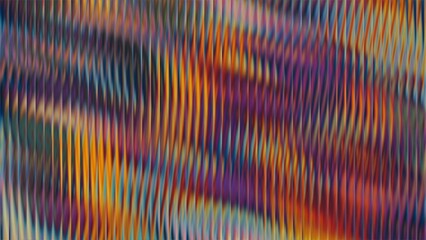 Ribbed glass background with refraction effect. Reeded glass with iridescent gradient. Abstract background