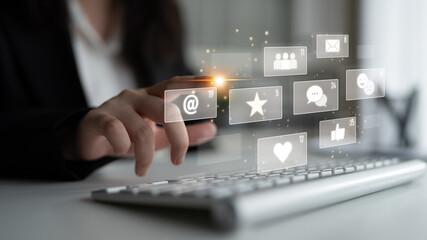 Social media engagement with interaction metrics showing comments, social media reactions, social...