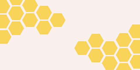 Aesthetic pastel yellow abstract irregular modern geometric hexagon honeycomb shape for business presentation, flyer, poster, print, decoration, card, brochure cover, design background, wallpaper.