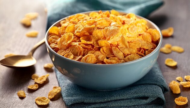 cornflakes in bowl cereal