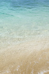 tropical beach with blue sky, golden beach at Famagusta