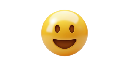 Cheerful Yellow 3D Smiley Face Emoji Icon
