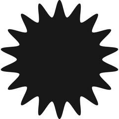 Black Starburst Silhouette on Transparent Background Simple Graphic Element