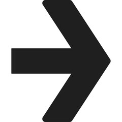 Bold Black Arrow Symbol Pointing Right on Transparent Background