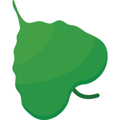 A Simple Stylized Green Leaf With a Transparent Background Isolated On White